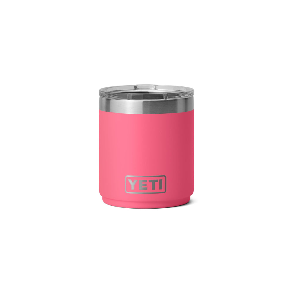 YETI Rambler Lowball face avant Tropical Pink montrant finition durable