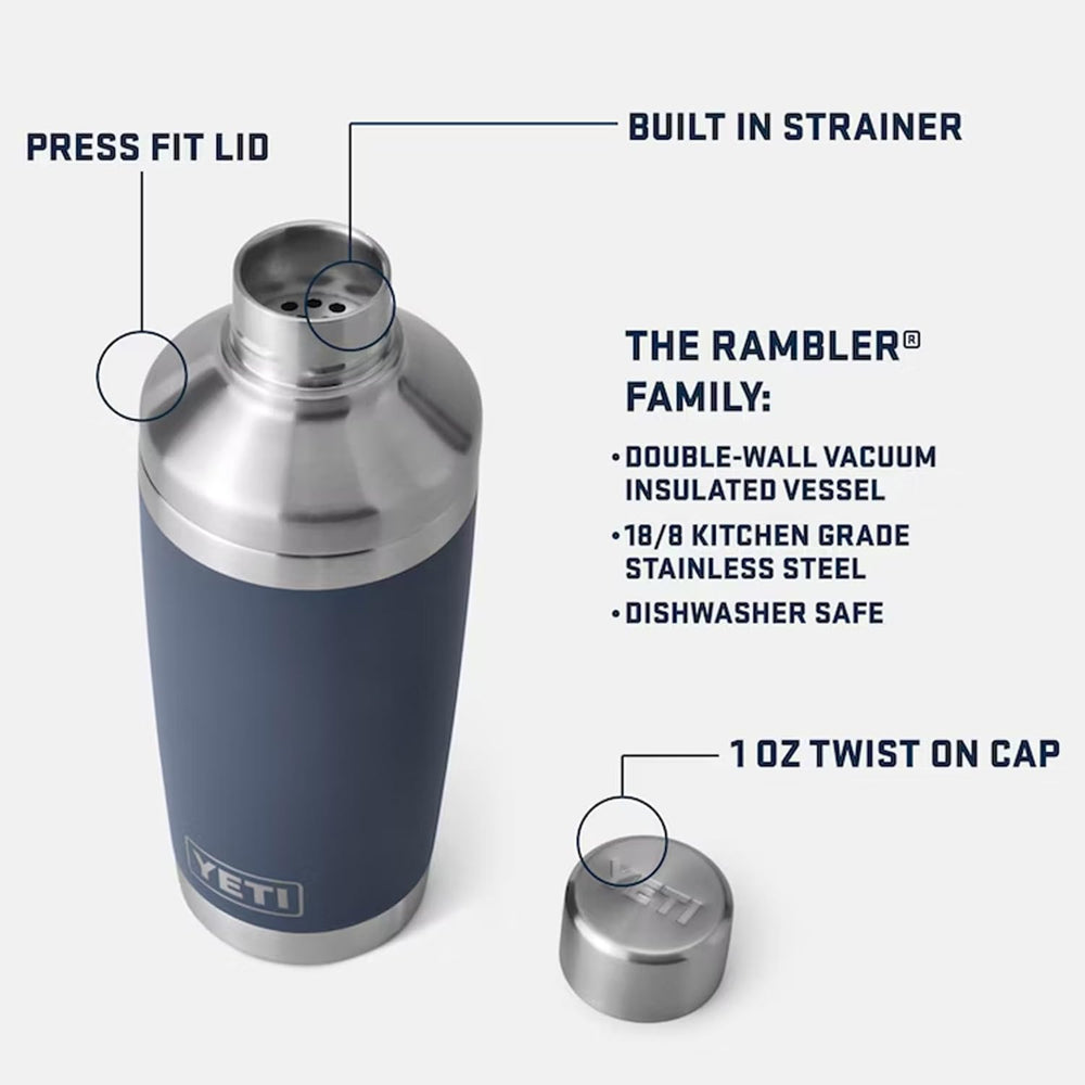YETI Rambler bouchon et couvercle illustrant ouverture rapide et sans fuite