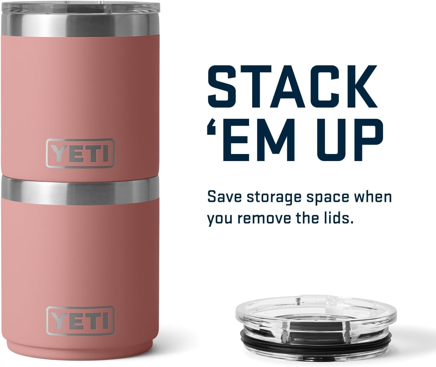 YETI Rambler à côté d'un objet pour comparer la taille pratique 10 oz