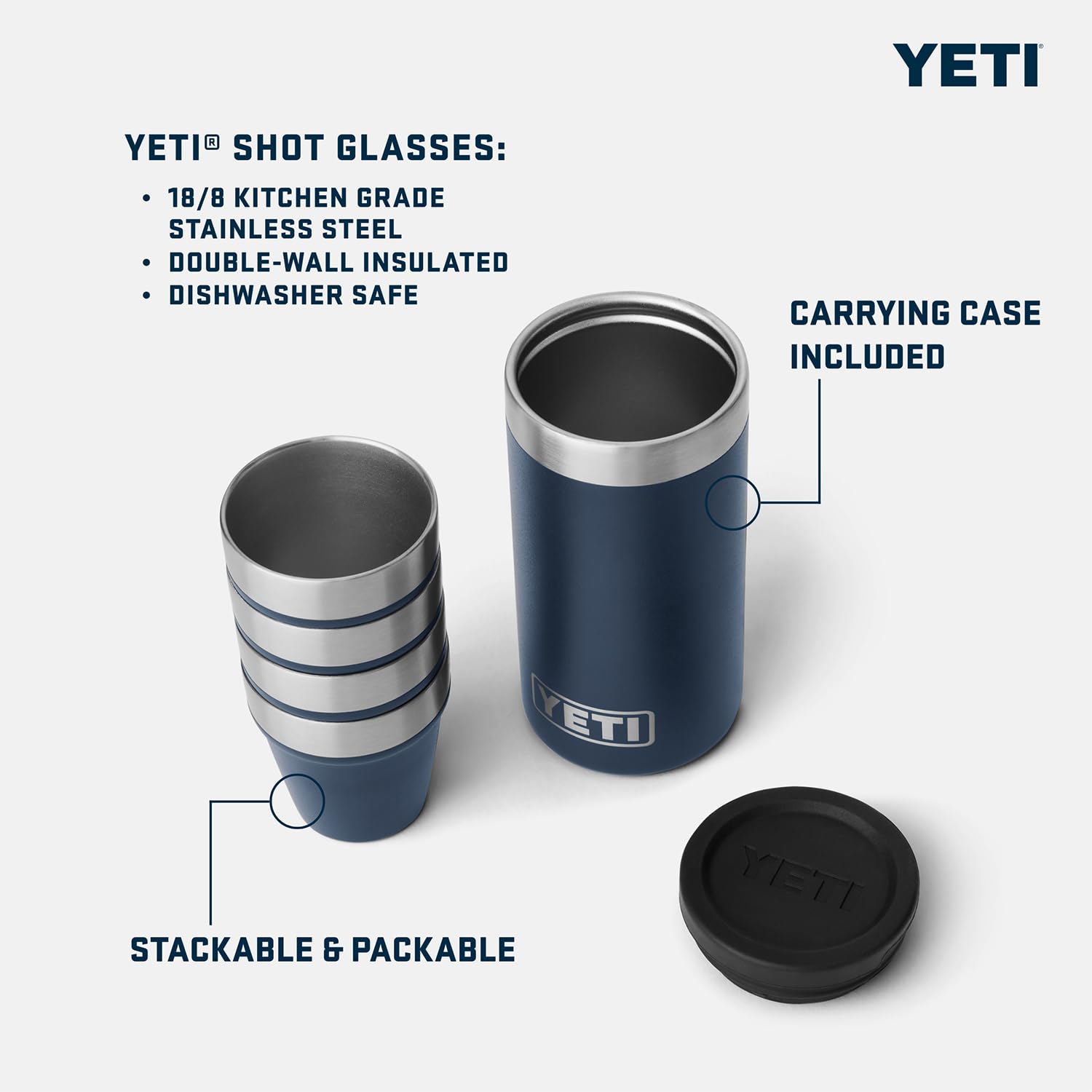 YETI étui de transport protégeant quatre verres empilés, pratique pour voyages