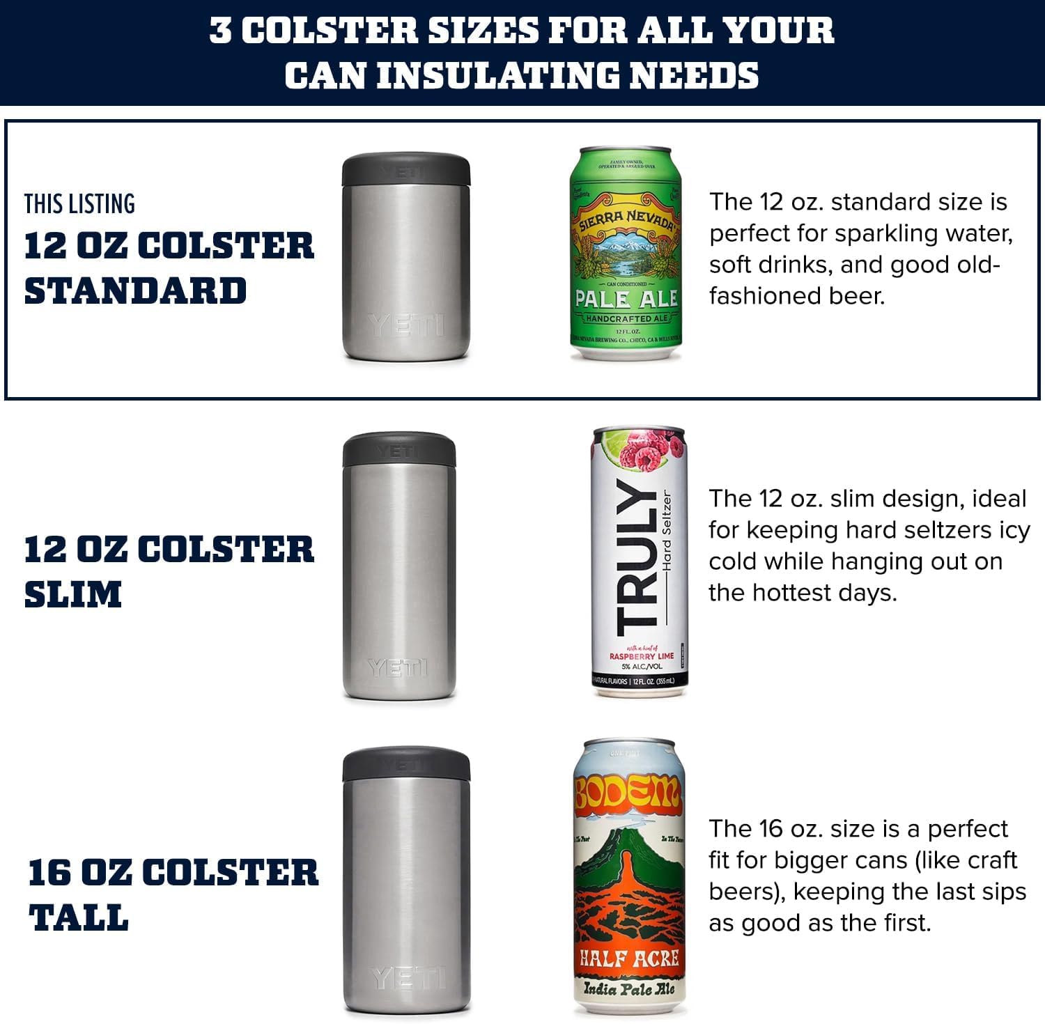 YETI Slim Colster maintenu sans condensation pour une prise antidérapante