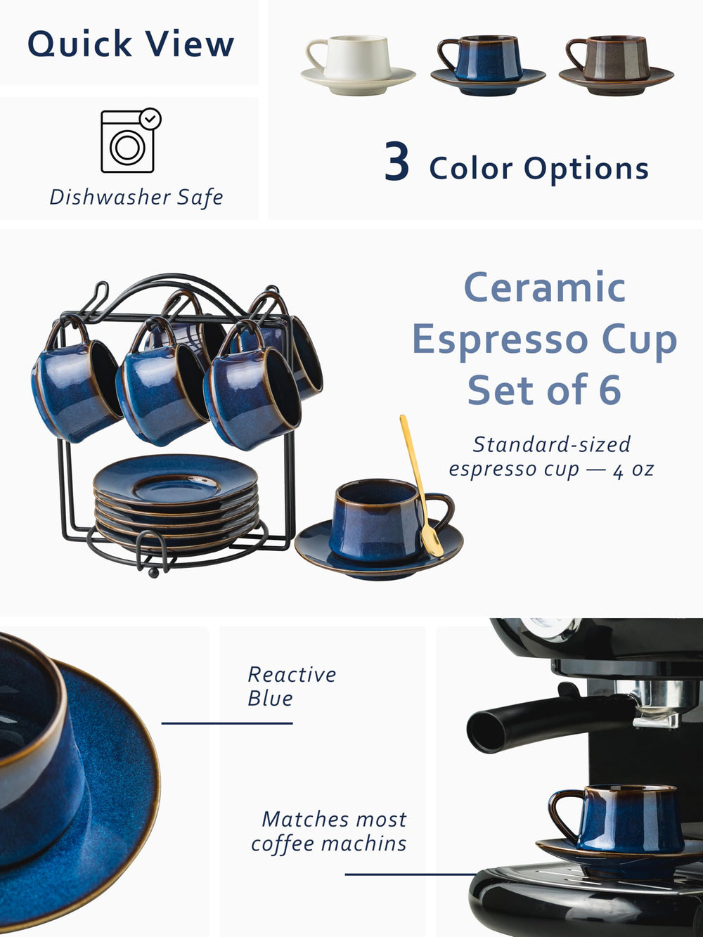 YHOSSEUN ensemble de tasses et soucoupes prêt à servir élégamment