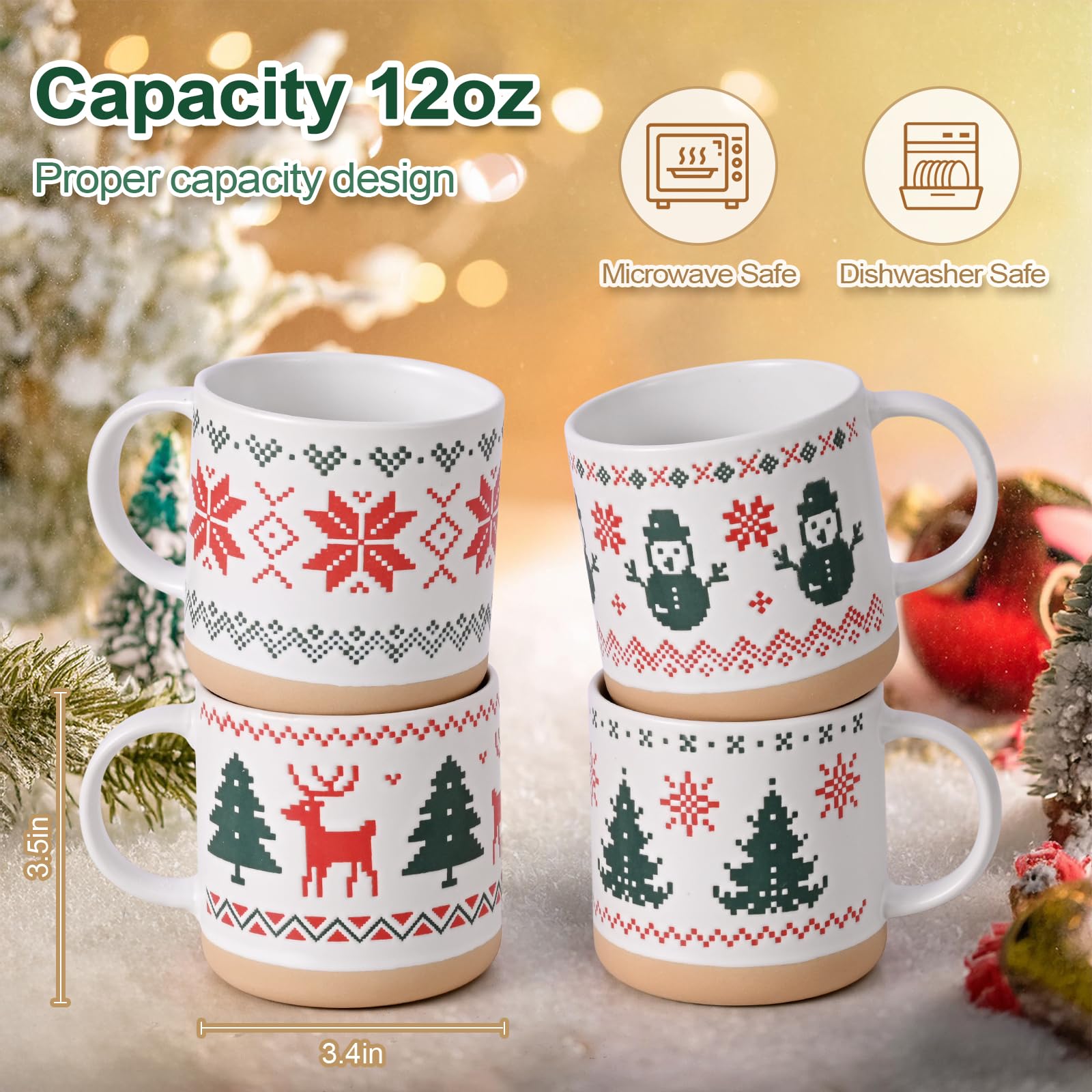 YHRJWN mugs en décor festif, crée atmosphère chaleureuse de Noël