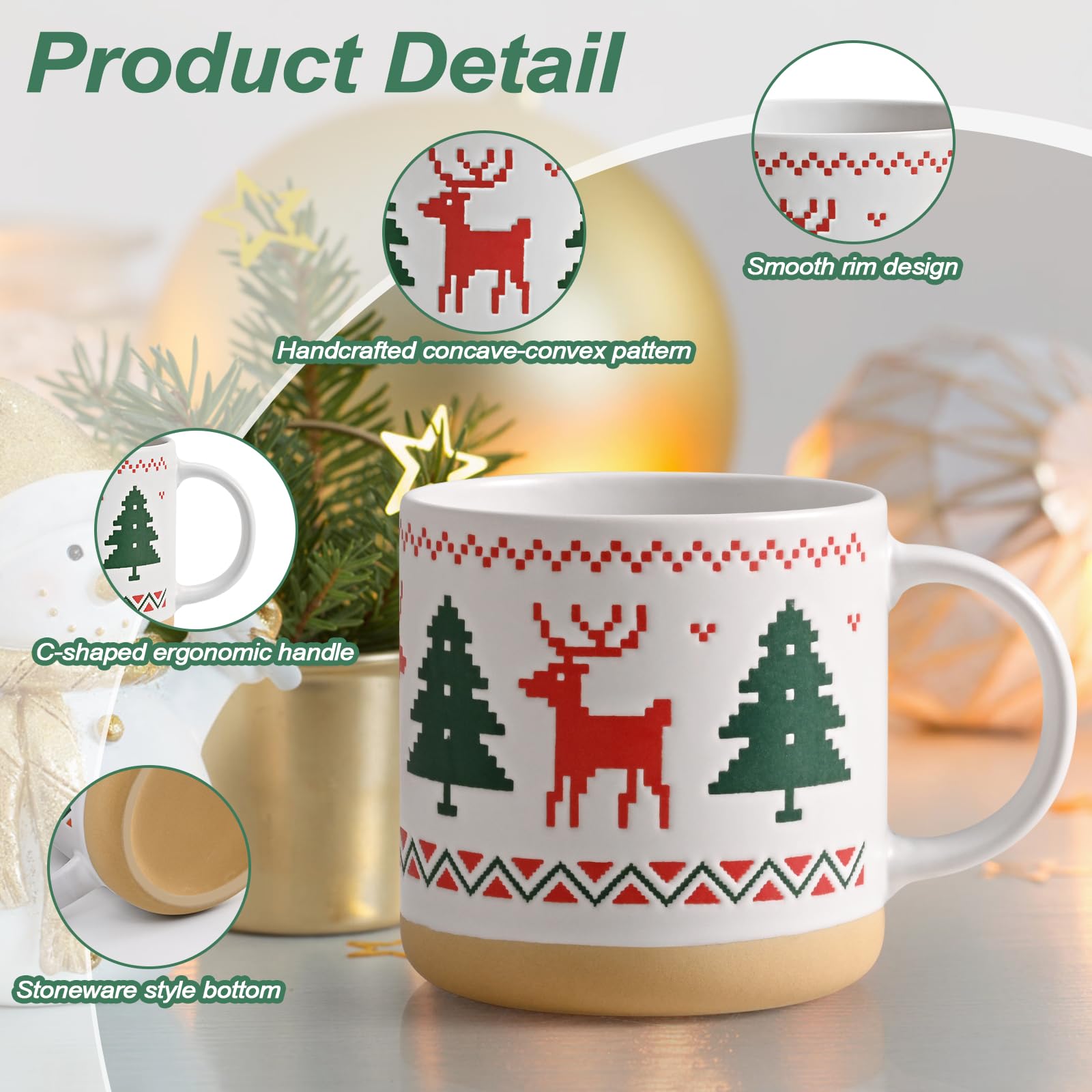 YHRJWN tasse à côté d'une règle, montre taille 12 oz claire