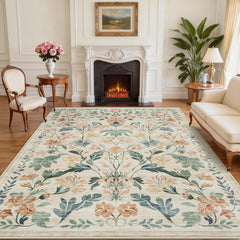 Yidanamy visage avant du tapis boho floral montrant motif et harmonie décorative