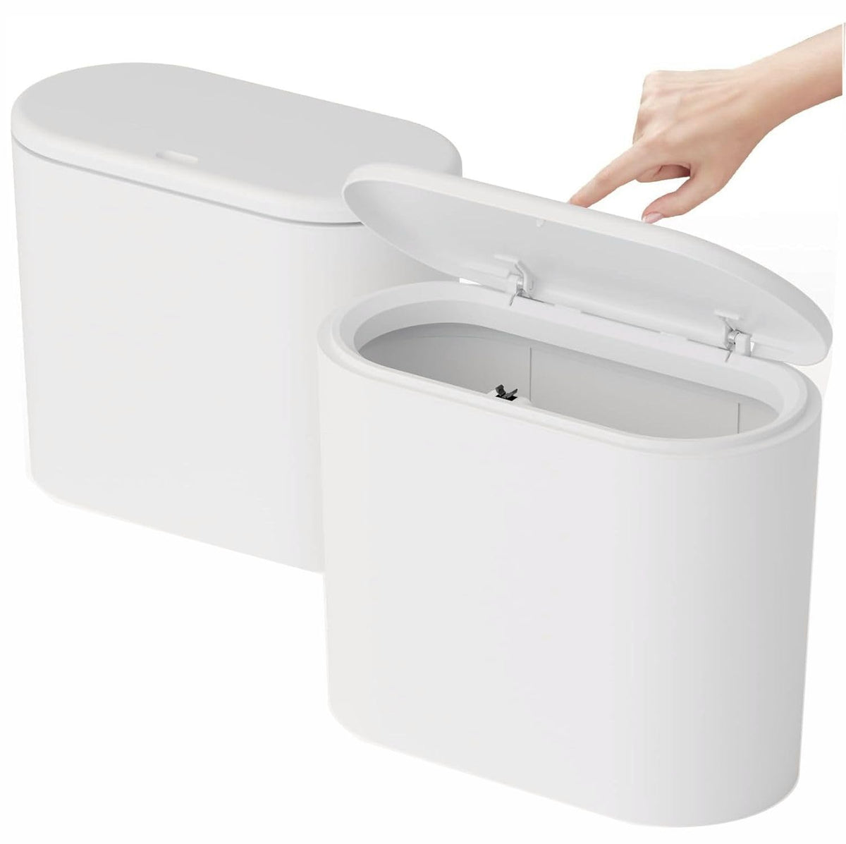 Yieach poubelle rectangulaire face avant, rangement compact et élégant