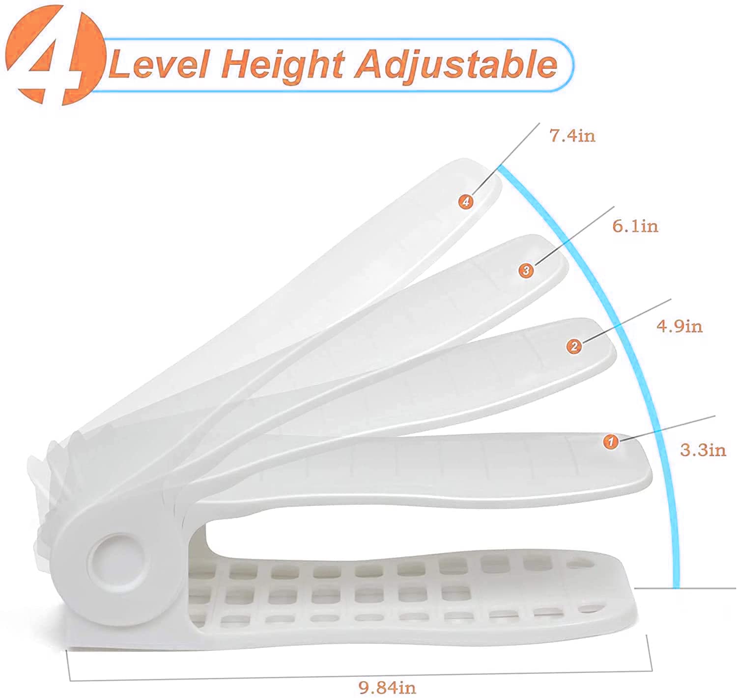 YIHATA vue échelle montrant dimensions et adaptation chaussures