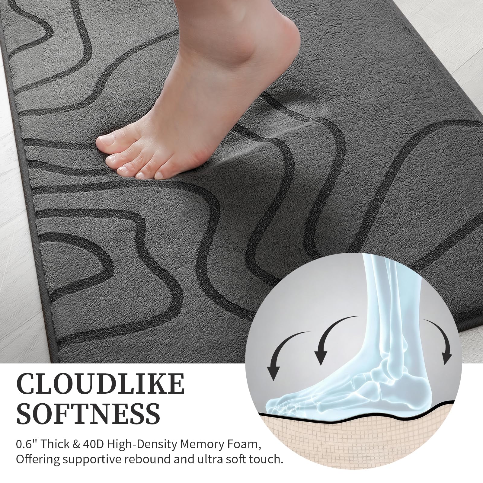 YIHOUSE coupe montrant mousse 40D pour soutien et rebond