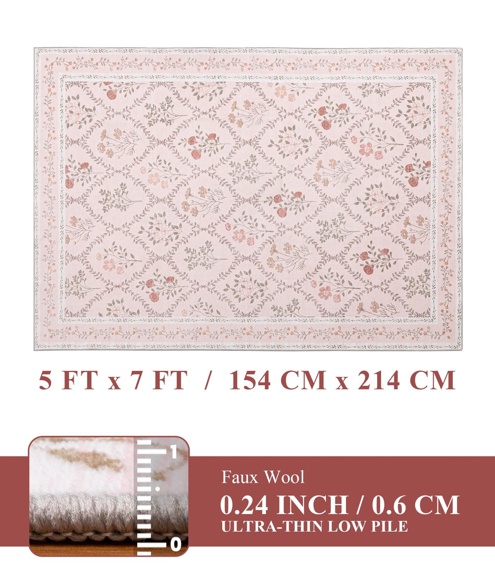 YIHOUSE tapis dans chambre créant ambiance cosy et ton rose apaisant
