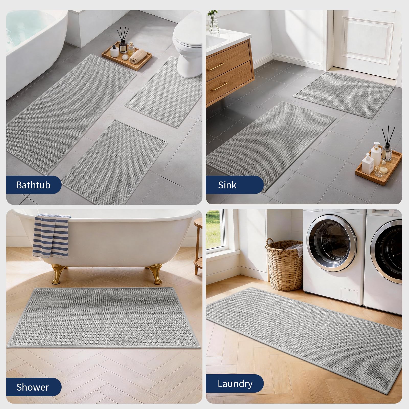 YIHOUSE tapis dans un coin lavabo, design moderne et sobre