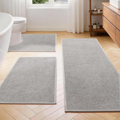 YIHOUSE vue avant du lot de trois tapis gris, apport esthétique