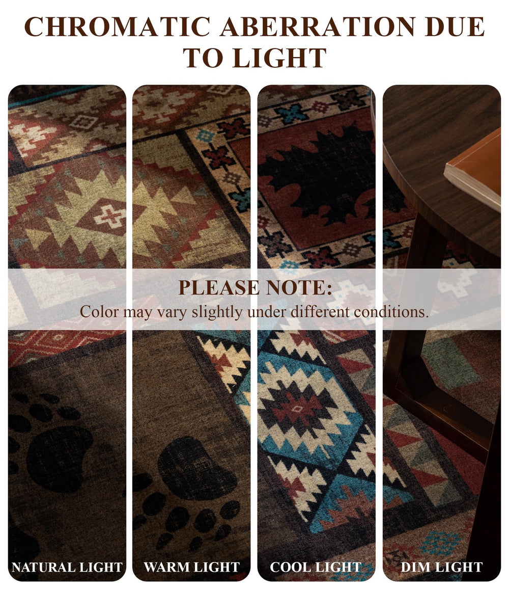YIHOUSE tapis dans un coin style chalet montrant ambiance rustique chaleureuse