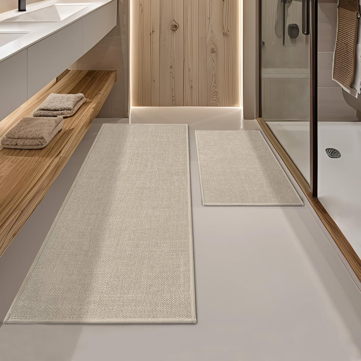 YIHOUSE tapis devant baignoire beige offrant confort et absorption