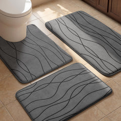 YIHOUSE tapis devant baignoire gris foncé montrant confort et absorption