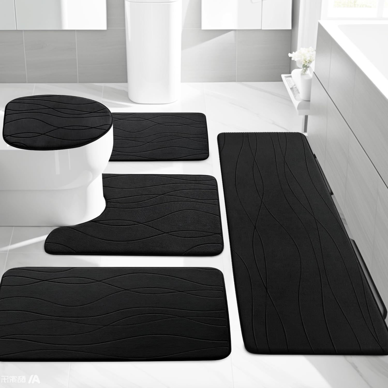 YIHOUSE tapis dans salle de bain décorée apportant style et fonctionnalité
