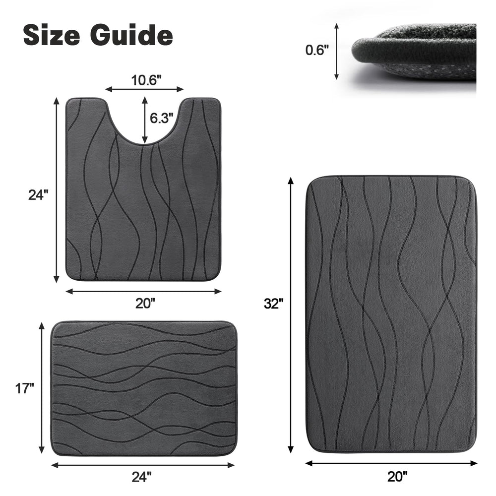 YIHOUSE tapis long devant douche gris foncé sécurité et séchage rapide