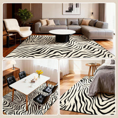 YIHOUSE tapis installé dans un salon, apporte chaleur et style