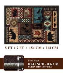 YIHOUSE gros plan motif ours et cerf, design campagne visible