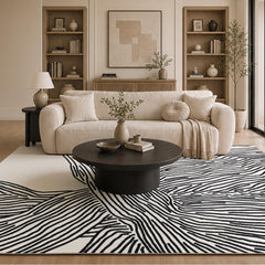 YIHOUSE tapis vue devant montrant le motif abstrait et modernise la pièce