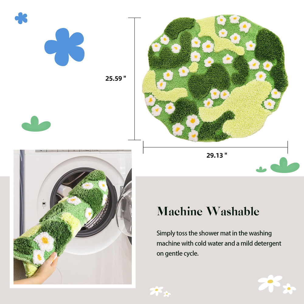 YIKUSH tapis montré à l’échelle 29x26 pouces pour visualiser dimensions pratiques