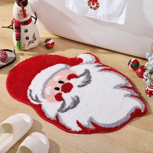 YIKUSH tapis de bain face emballage montrant le motif festif et protection facile