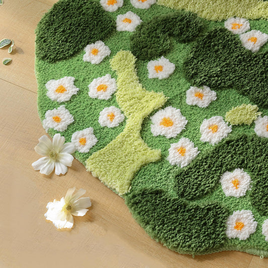 YIKUSH gros plan fleurs blanches en microfibre montrant douceur et absorption