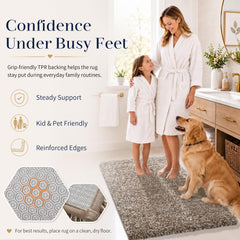Yimobra tapis 32x20 posé sur carrelage pour évaluer taille et échelle