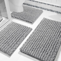 Yimobra tapis avant présentation gris montrant une absorption efficace