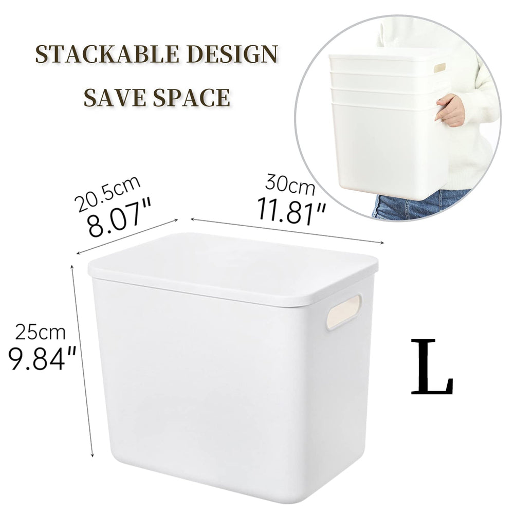 Yishyfier quatre boîtes empilées démontrant rangement vertical efficace