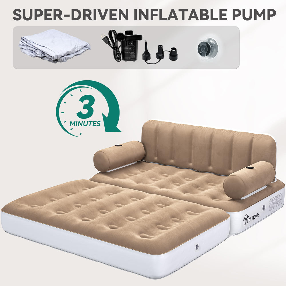 YITAHOME canapé déplié en sofa confortable avec porte-gobelets pratiques