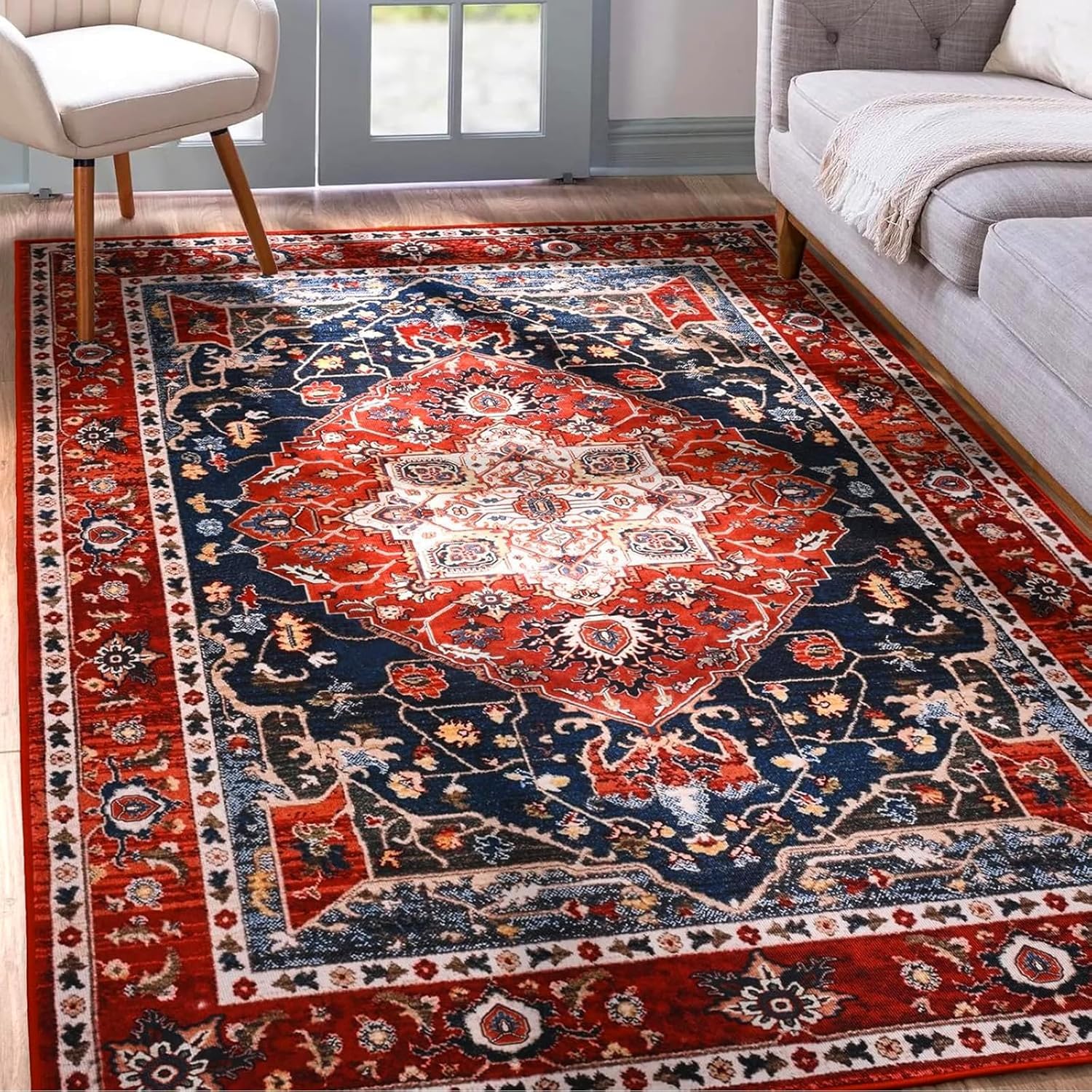 YJ.GWL vue avant du tapis 4x6 apportant chaleur décorative