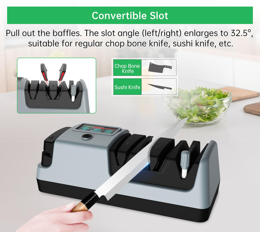 YOORLEAY affûtage d'un couteau de cuisine illustrant simplicité d'usage et sécurité