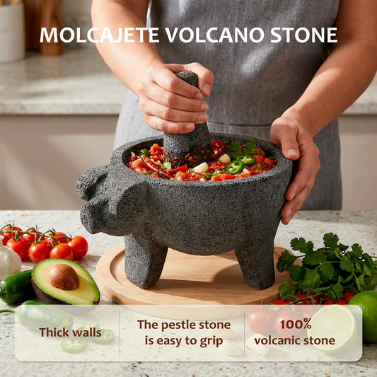 YOPIDO gros plan pores de pierre volcanique pour meilleur broyage