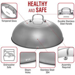 YOSUKATA insert en verre trempé gros plan permettant contrôler la cuisson sans ouvrir