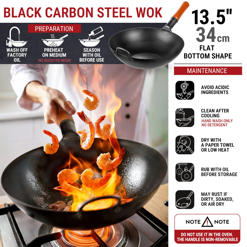 YOSUKATA wok utilisé sur feu à gaz pour saisir rapidement les aliments