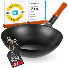 YOSUKATA wok face avant avec boîte montrant robustesse et finition