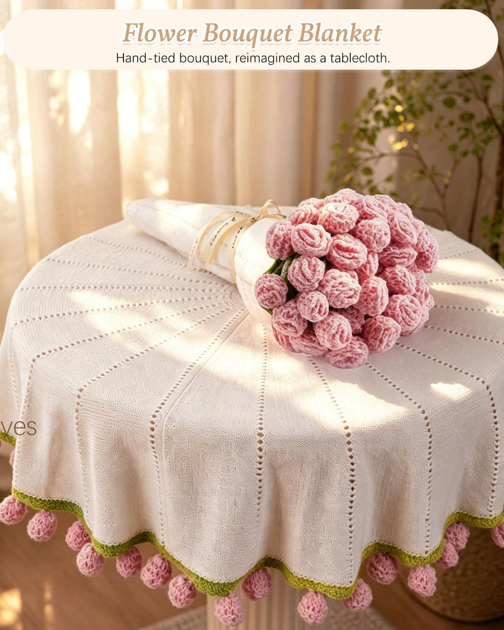 YOTOCK plaid transformé en bouquet décoration permanente et charme