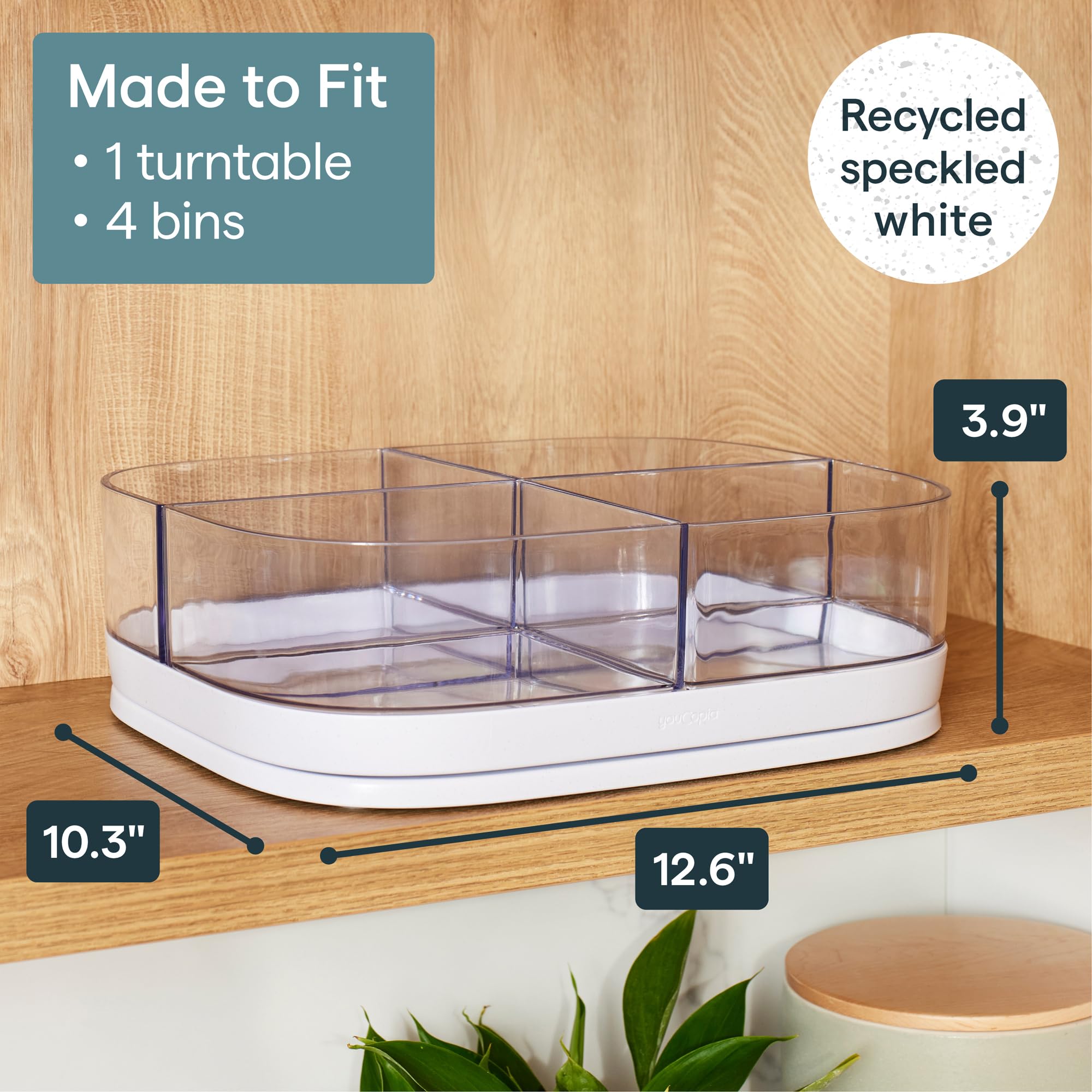 YouCopia quatre bacs transparents organisant snacks et petits objets