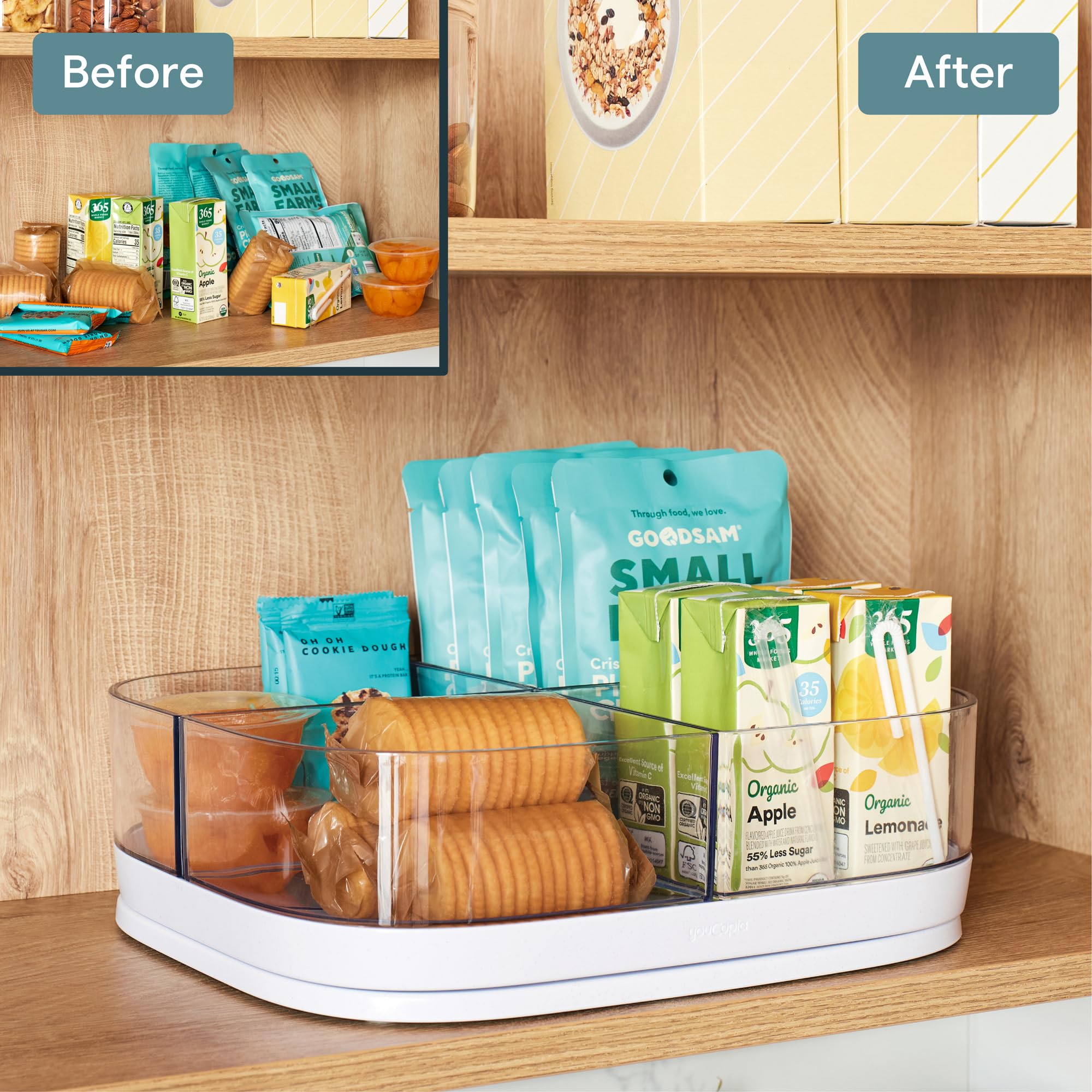 YouCopia utilisé en salle de bain pour cosmétiques et soins facilement accessibles