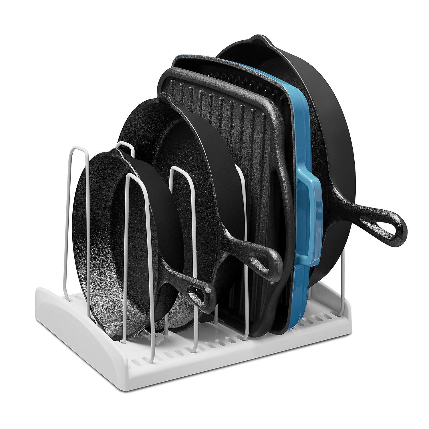 YouCopia face avant du range-casseroles montre rangement ordonné et gain de place