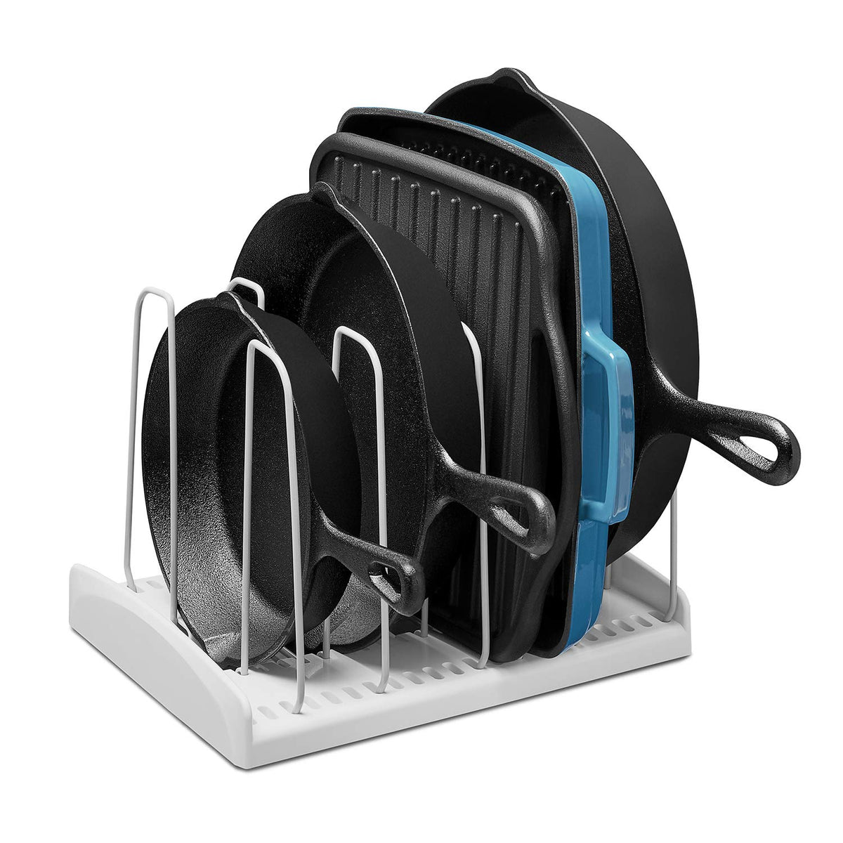 YouCopia face avant du range-casseroles montre rangement ordonné et gain de place