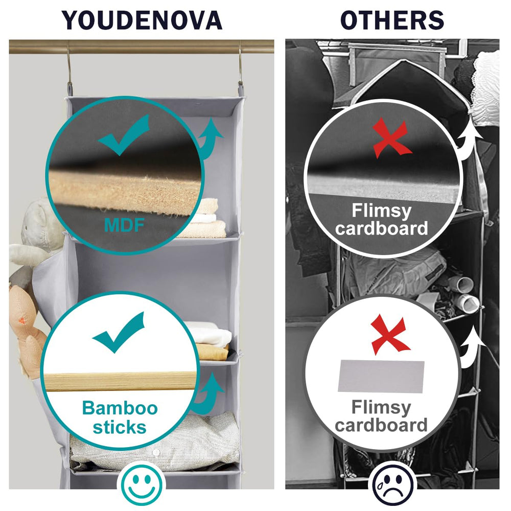 YOUDENOVA organiseur installé dans une penderie facilitant accès aux vêtements