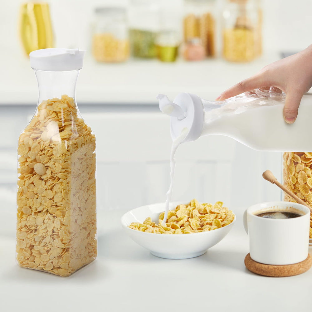 YOUEON carafe avec étiquette noire collée pour identification rapide du contenu