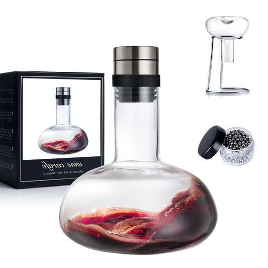 YouYah carafe face avant en cristal montrant silhouette élégante et aération rapide