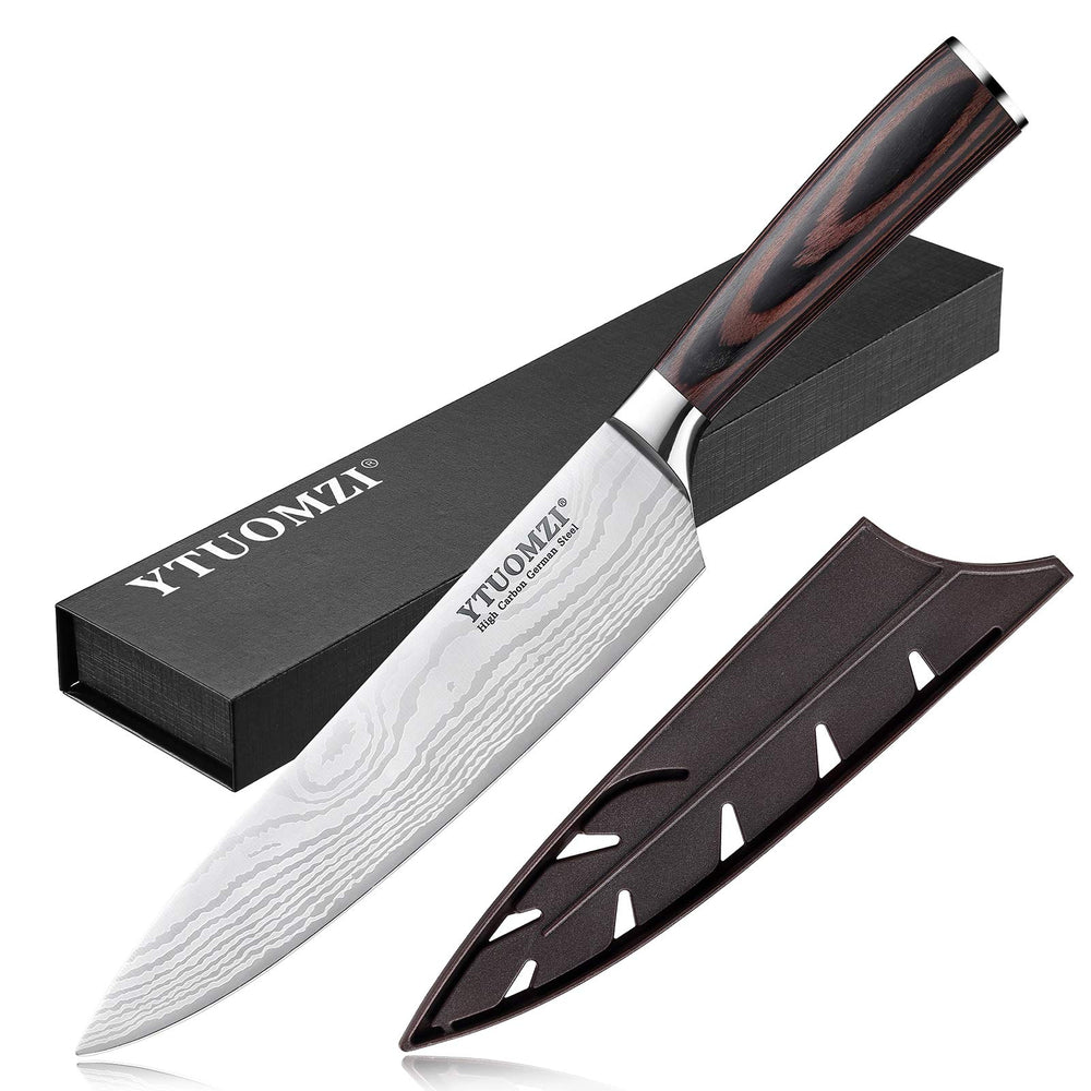 Ytuomzi couteau de chef 8" dans son coffret, cadeau élégant et prêt à offrir