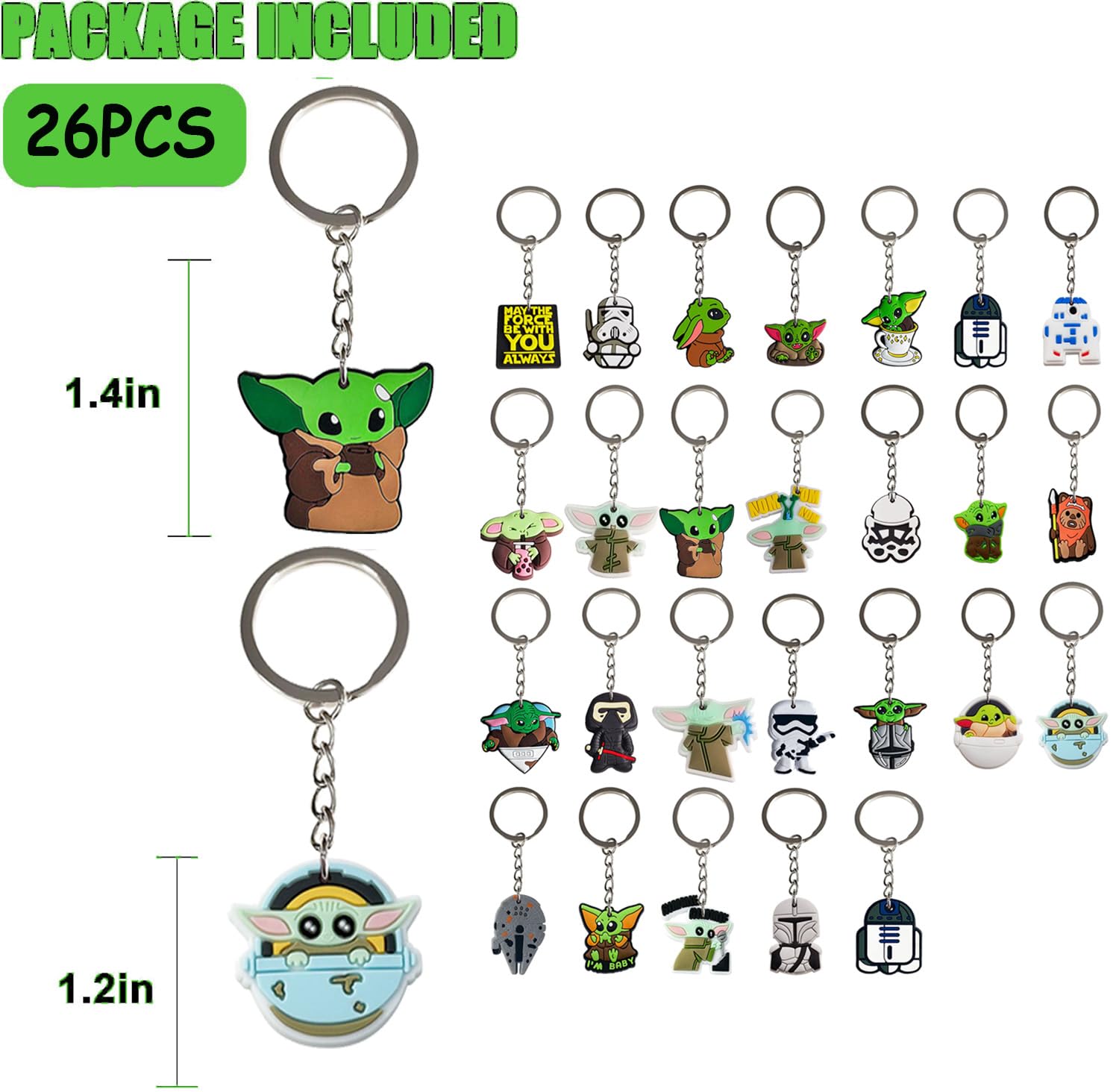 YUANHUISHENG gros plan sur silicone du porte-clés Yoda montrant texture résistante