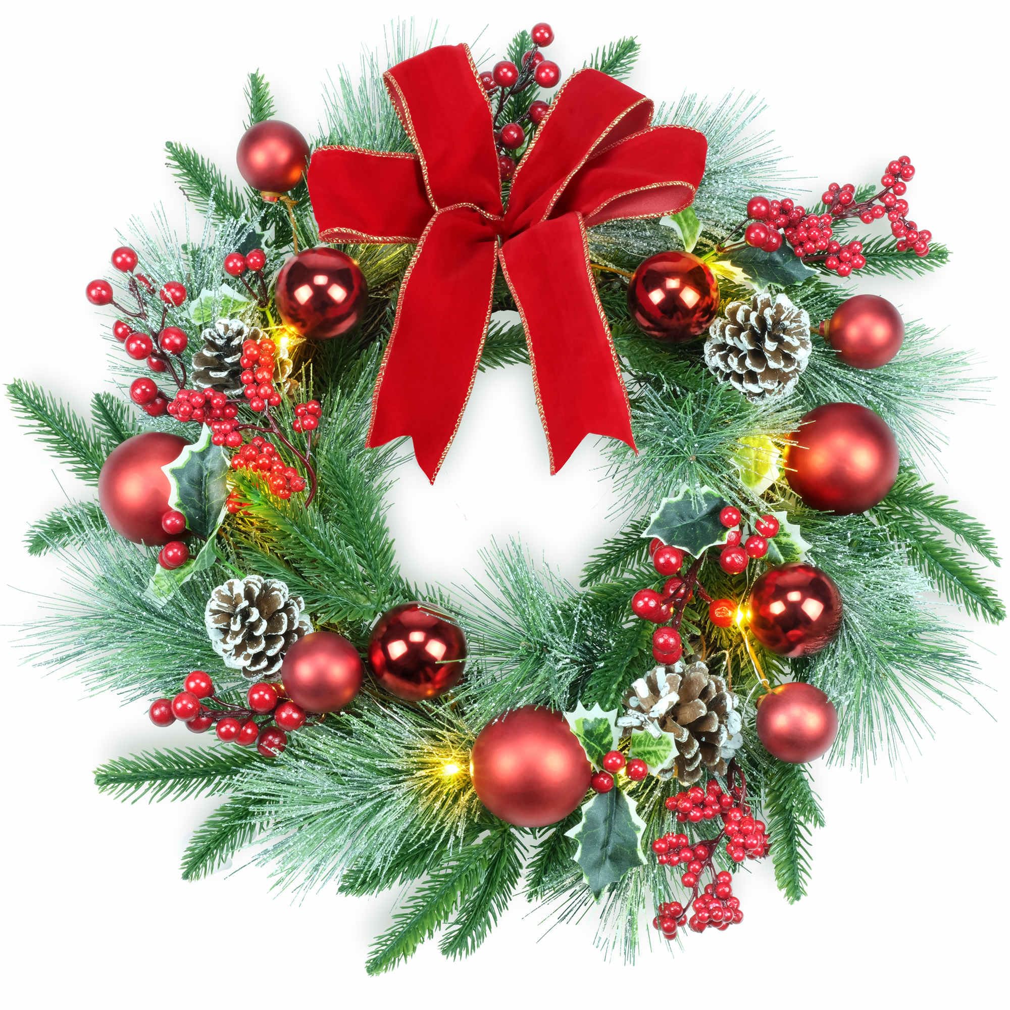 Couronne YULETIME sur porte montrant accueil festif