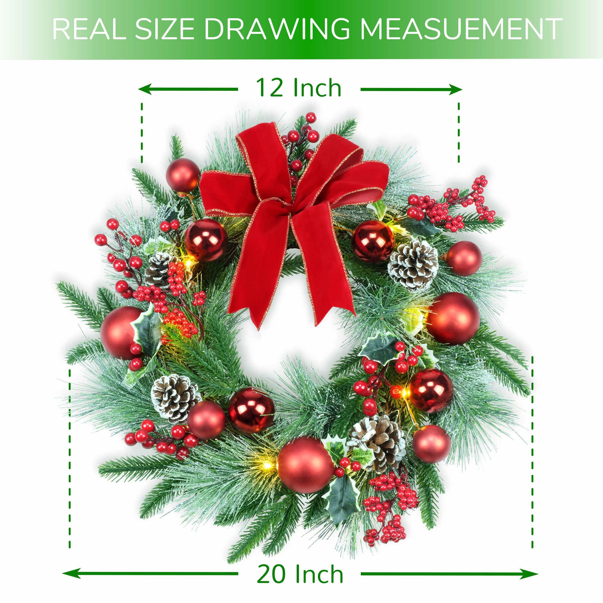Couronne YULETIME éclairée par LED créant atmosphère chaleureuse