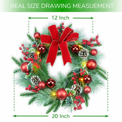 Couronne YULETIME éclairée par LED créant atmosphère chaleureuse
