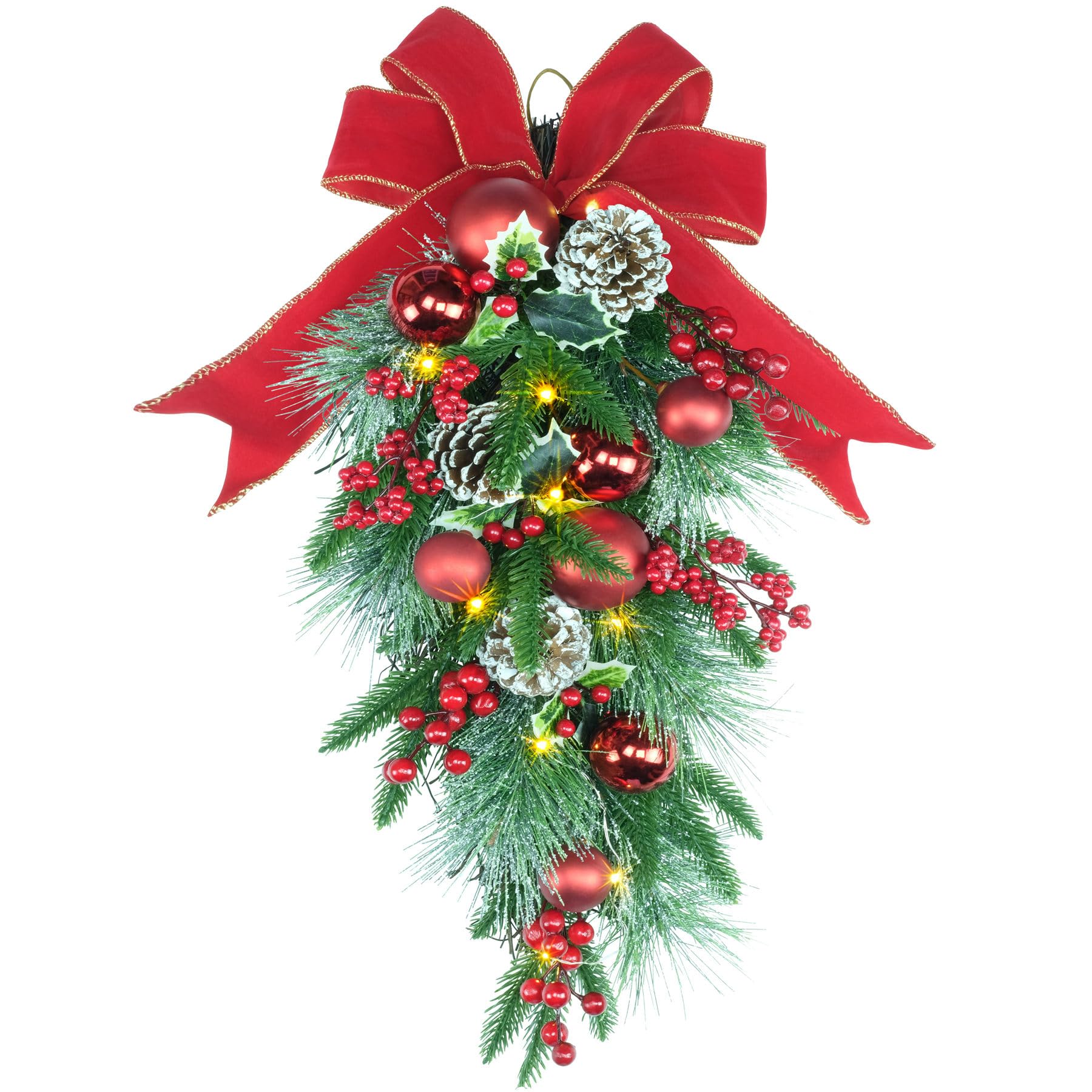 YULETIME guirlande teardrop face avant décorative, apporte une entrée chaleureuse